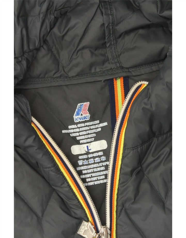 K-Way Chaqueta acolchada con capucha para hombre UK 40 Large Gris Poliamida