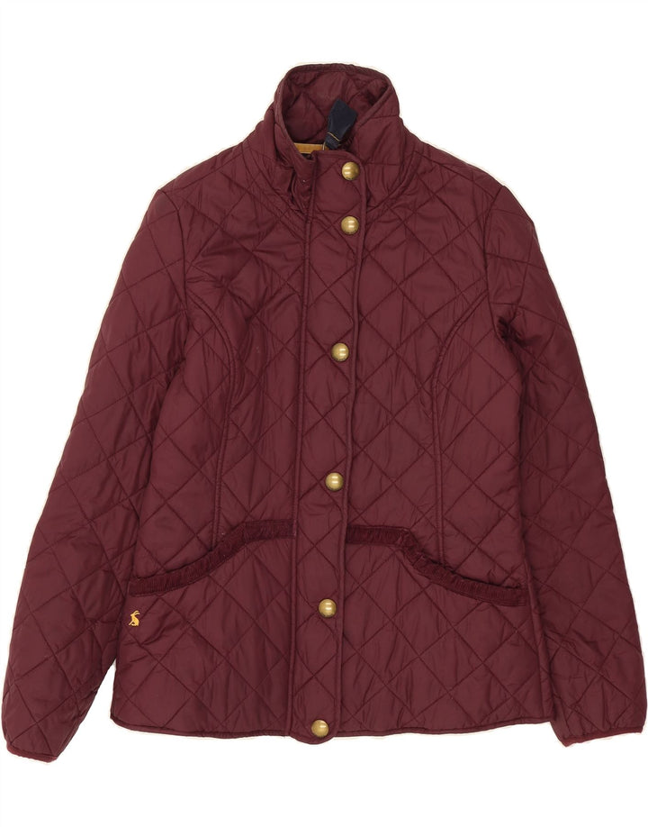 TOM JOULE Womens Quilted Jacket UK 12 Medium Burgundy Polyamide Vintage Tom Joule and Second-Hand Tom Joule from Messina Hembry 