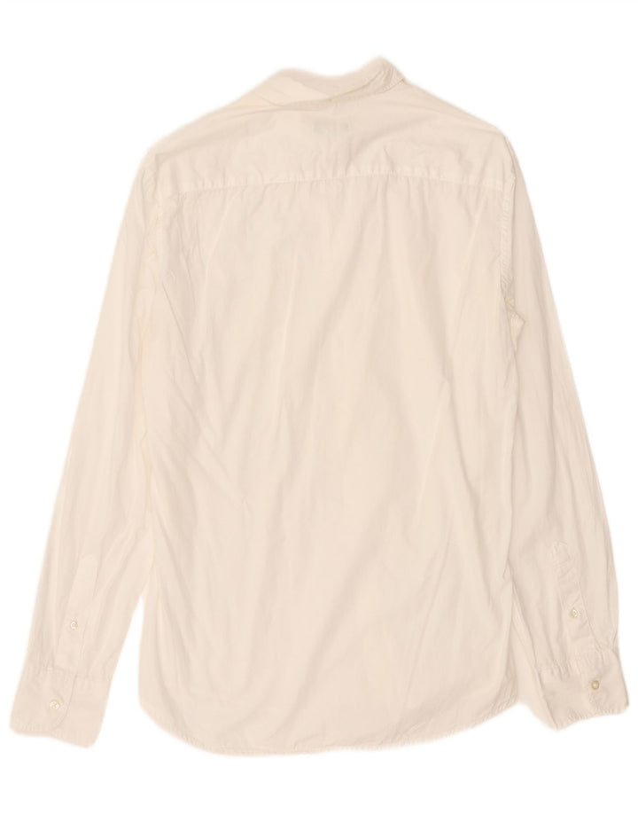 Camisa Benetton Hombre Mediana Algodón Blanco