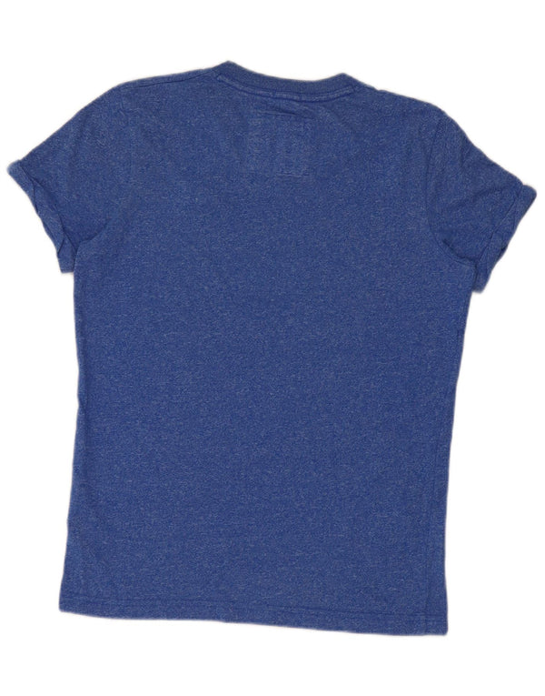 Abercrombie & Fitch Camiseta ajustada para hombre Top pequeño de algodón moteado azul
