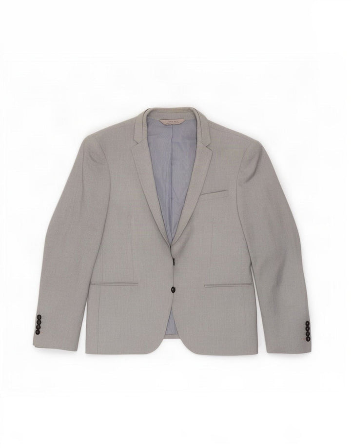 Zara Chaqueta Blazer De 2 Botones Para Hombre EU 56 XL Poliéster Gris