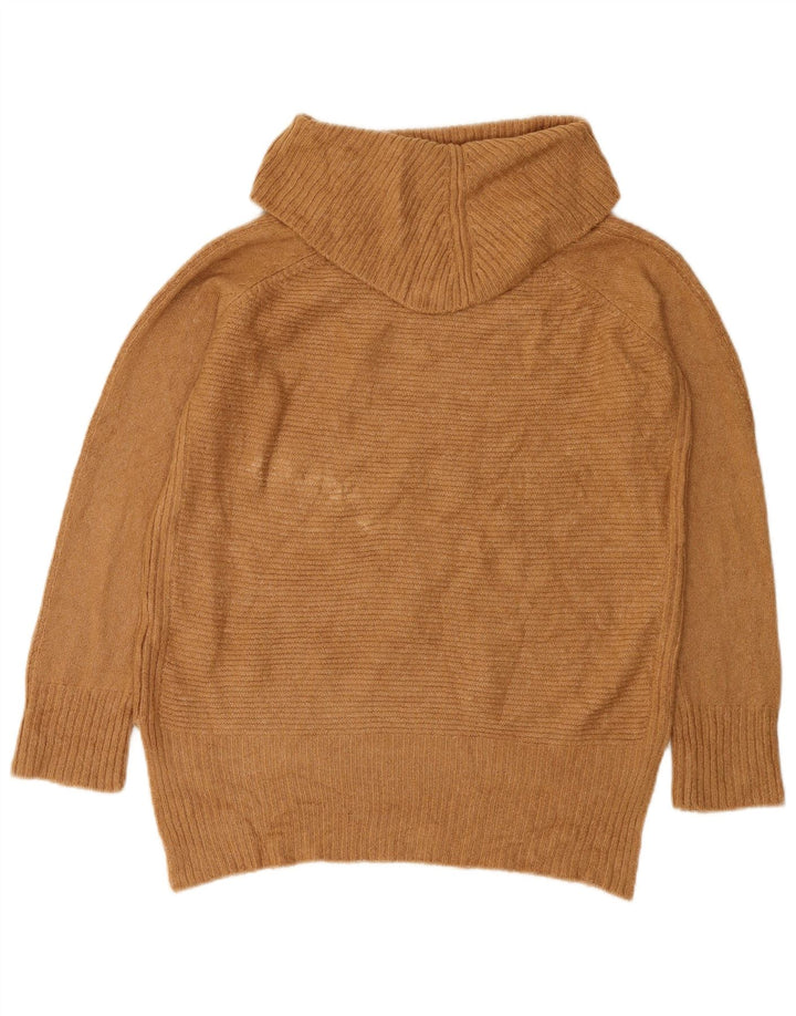 Oasis Suéter de gran tamaño con cuello vuelto para mujer UK 10 Small Beige Acrílico