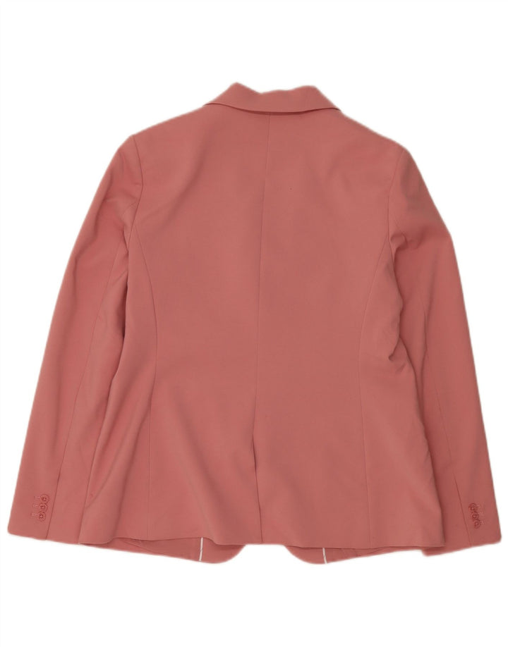 Marks & Spencer Chaqueta tipo blazer ajustada con 1 botón para mujer, talla 40, color rosa medio