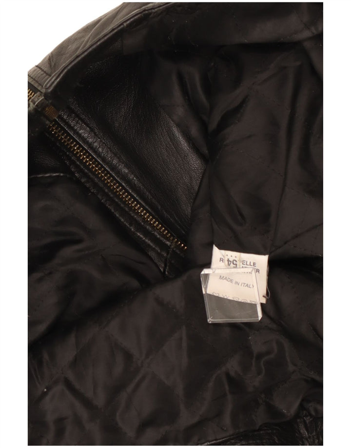 Vintage hombres cuero Racer chaqueta IT 54 XL cuero negro