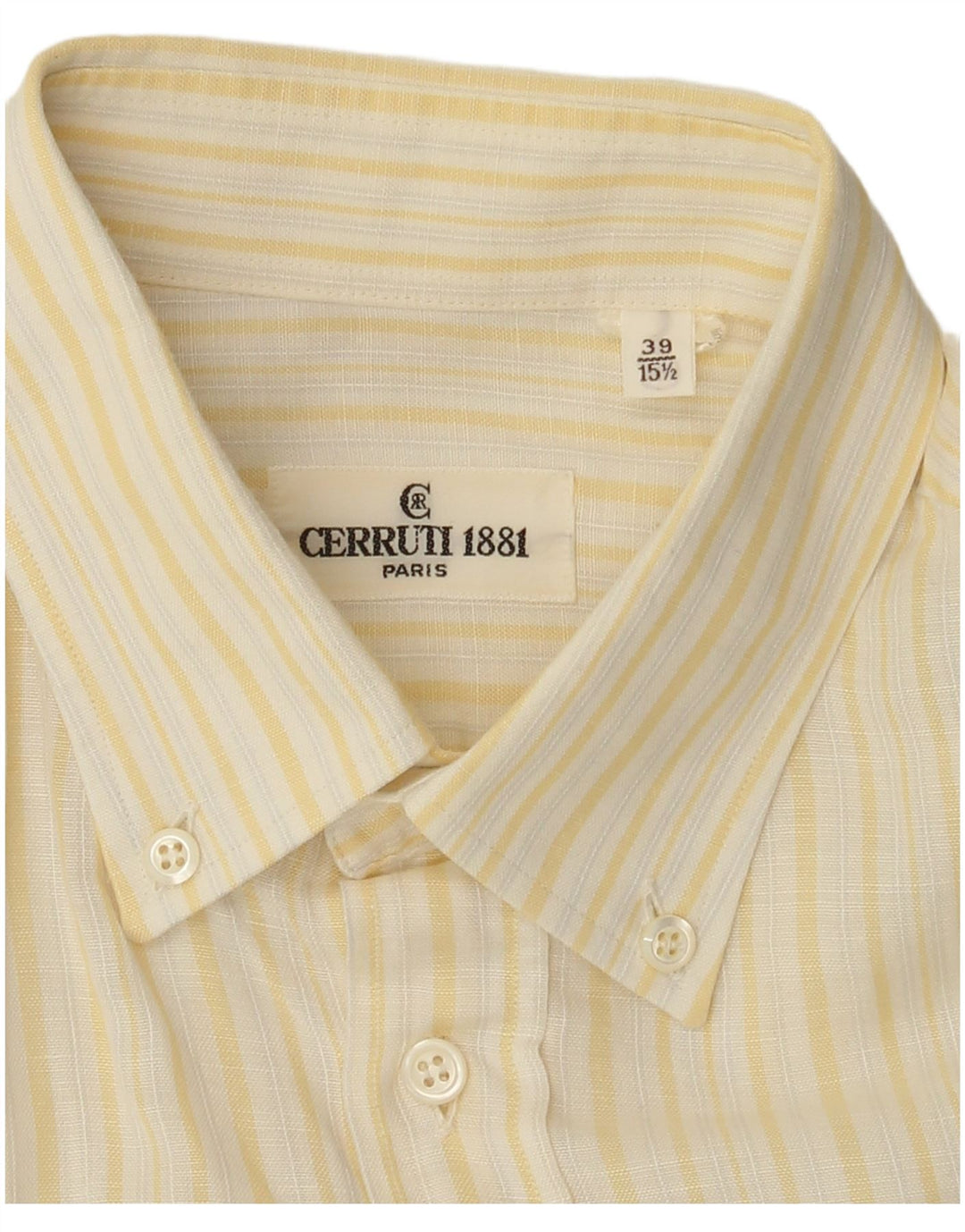 Cerruti 1881 Camisa Hombre Talla 39 Mediana Rayas Amarillas