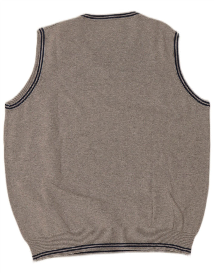 Kappa Hombre Chaleco Camiseta Sin Mangas Algodón Moteado Gris Medio