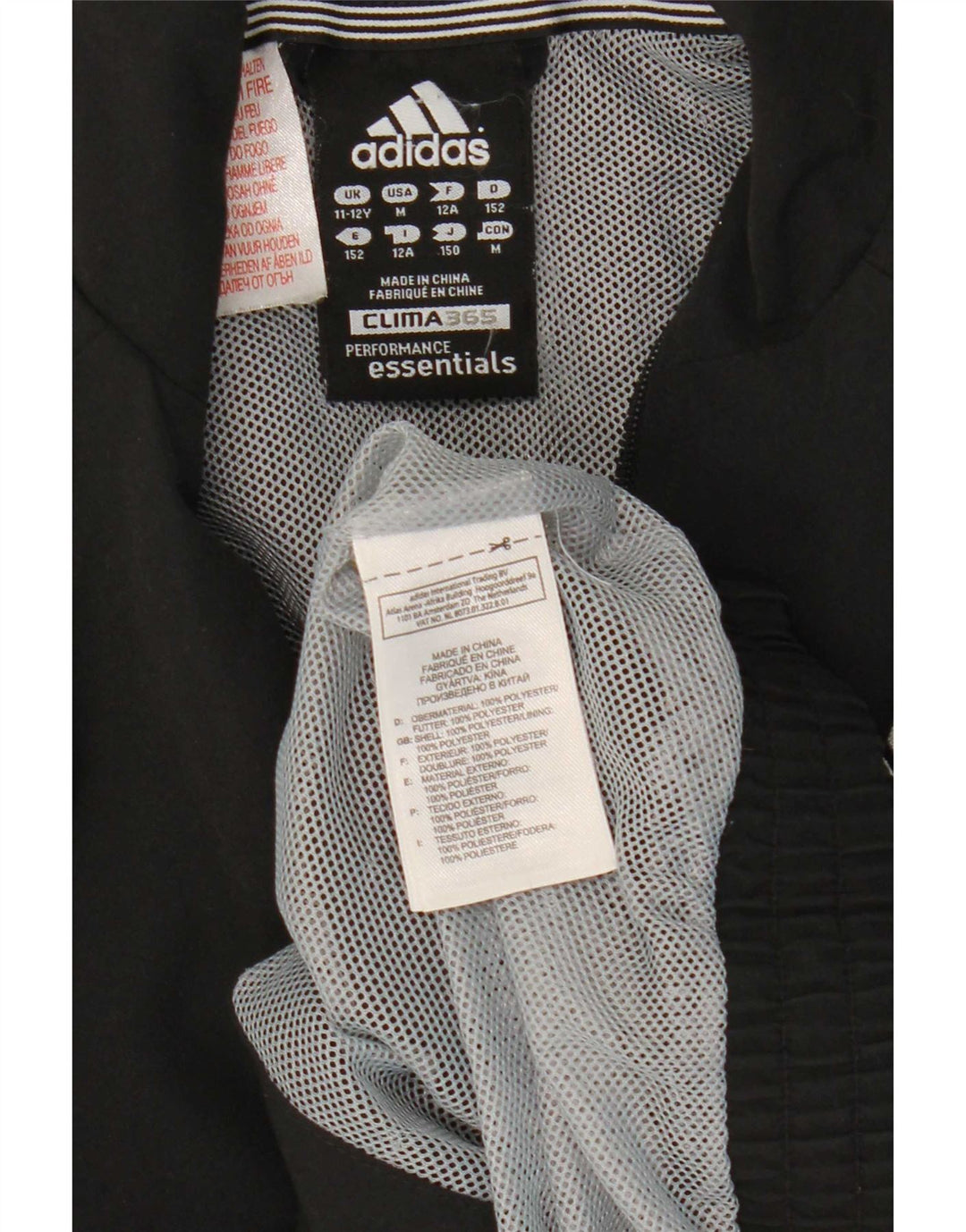 Adidas Chicos Clima 365 Chándal Top Chaqueta 11-12 Años Negro Poliéster
