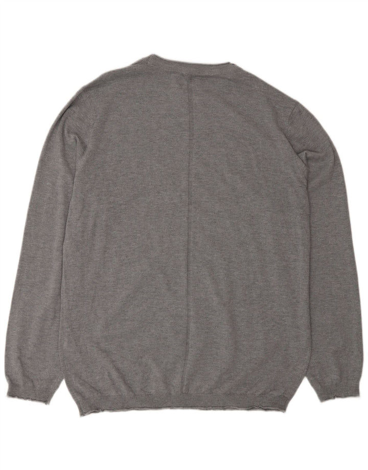 Liu Jo Jersey de cuello redondo para hombre, talla 3XL, algodón gris