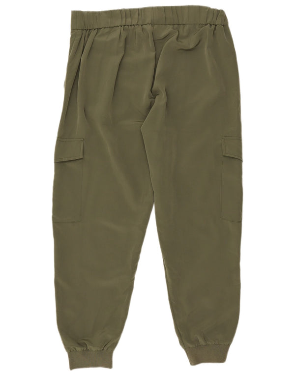 French Connection Pantalones cargo de cintura alta para mujer UK 40 Medium W34 L27 Khaki