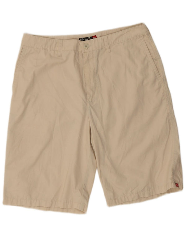 Vintage Mens Chino Shorts W33 Poliéster Beige Medio