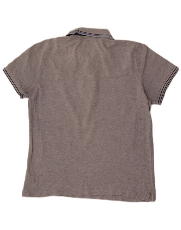 Henry Cottons Polo ajustado para hombre de algodón moteado gris grande