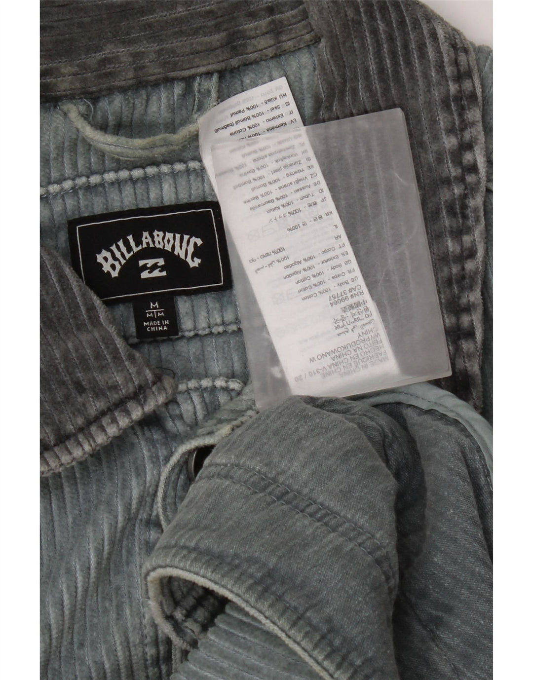 Billabong Chaqueta de pana para hombre UK 38 Algodón azul medio
