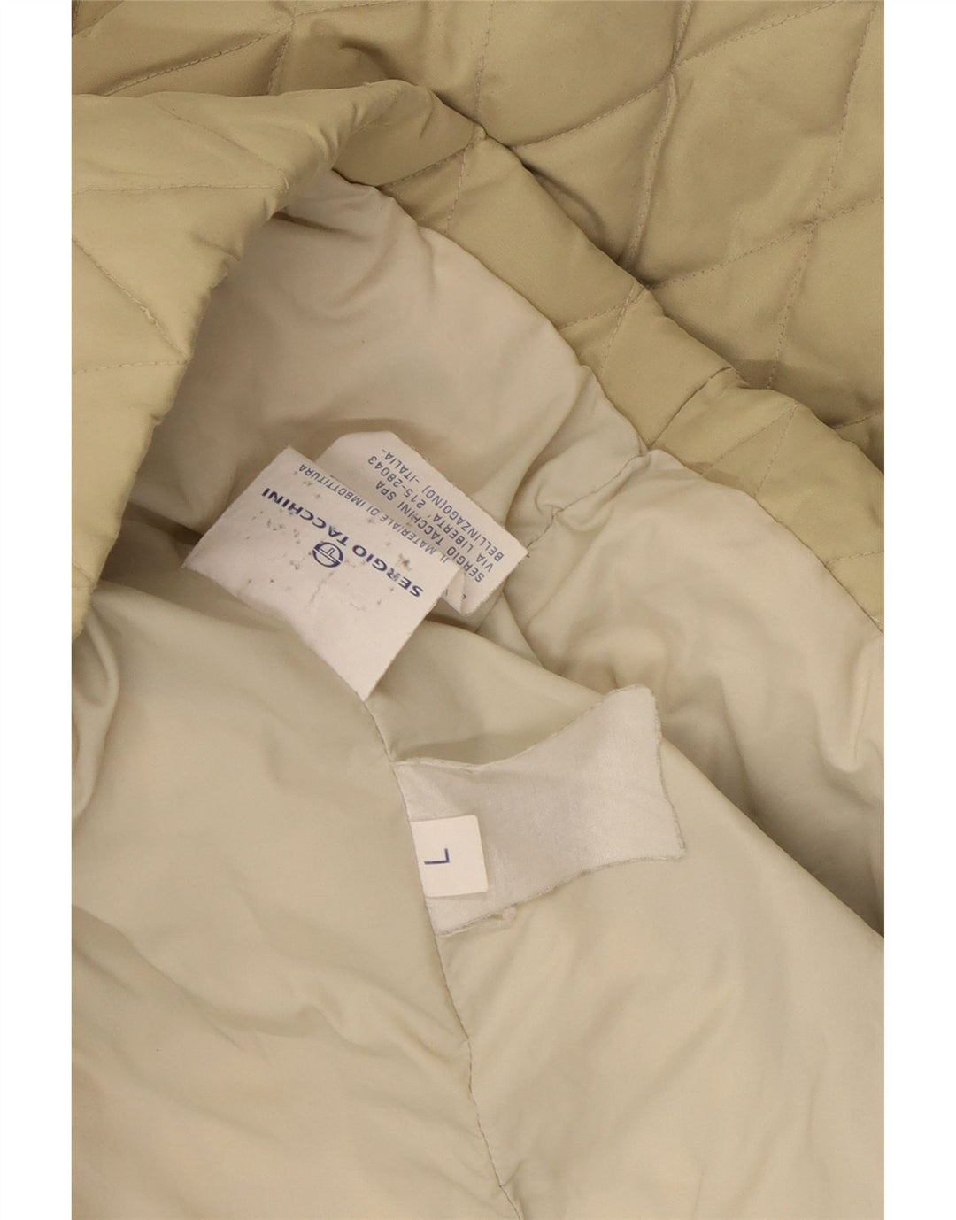 Sergio Tacchini Chaqueta acolchada con capucha para hombre UK 40 Large Beige