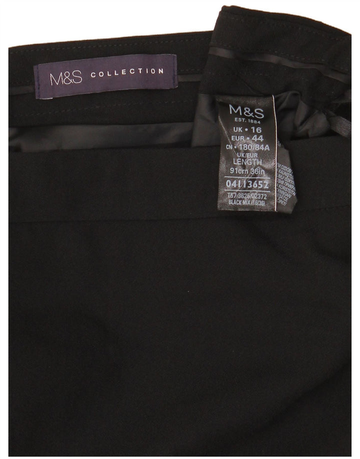 Marks & Spencer Falda larga para mujer UK 40 Grande W34 Poliéster negro