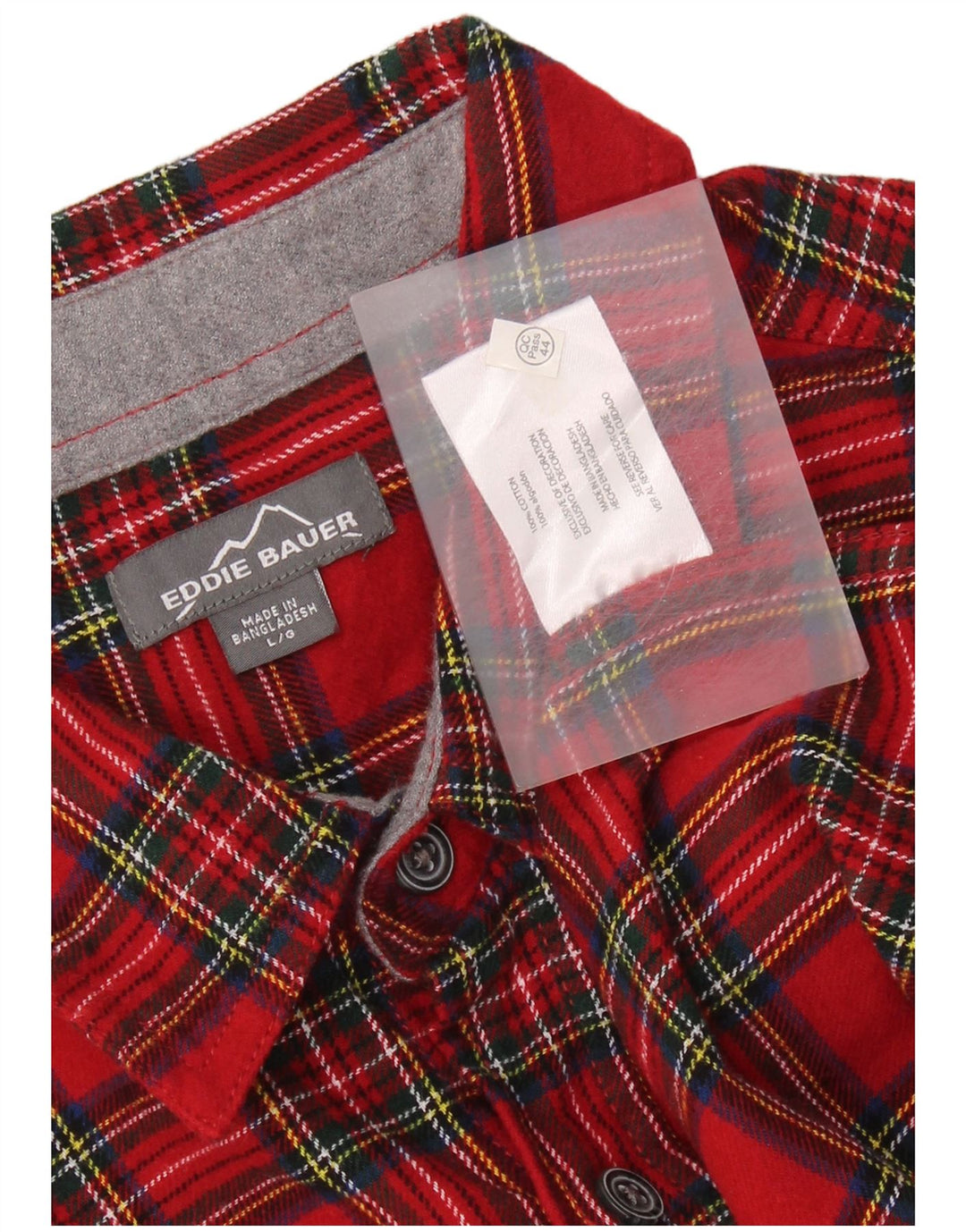 Eddie Bauer Camisa de franela para hombre Algodón a cuadros rojos grandes
