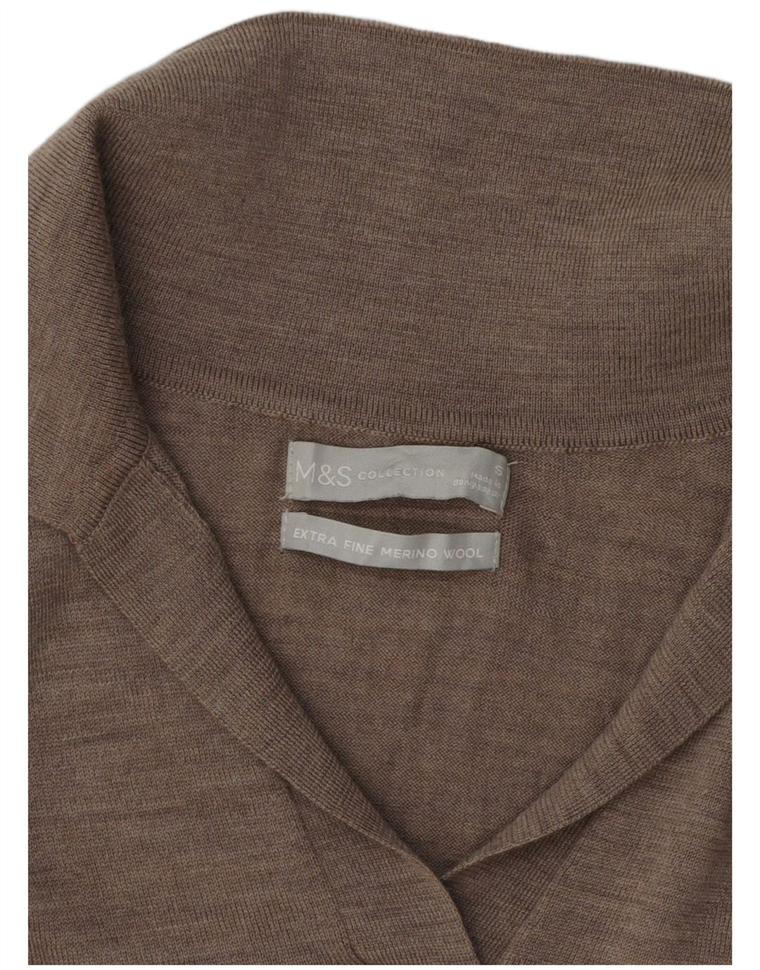 Marks & Spencer Suéter tipo jersey con cuello tipo polo para mujer UK 10 Small Grey