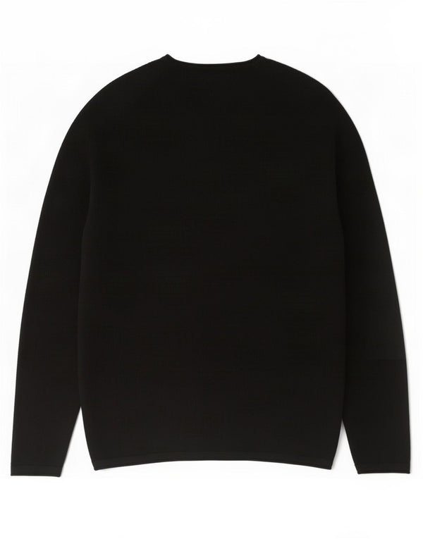 Jack & Jones Jersey con cuello redondo para hombre, talla grande, algodón negro