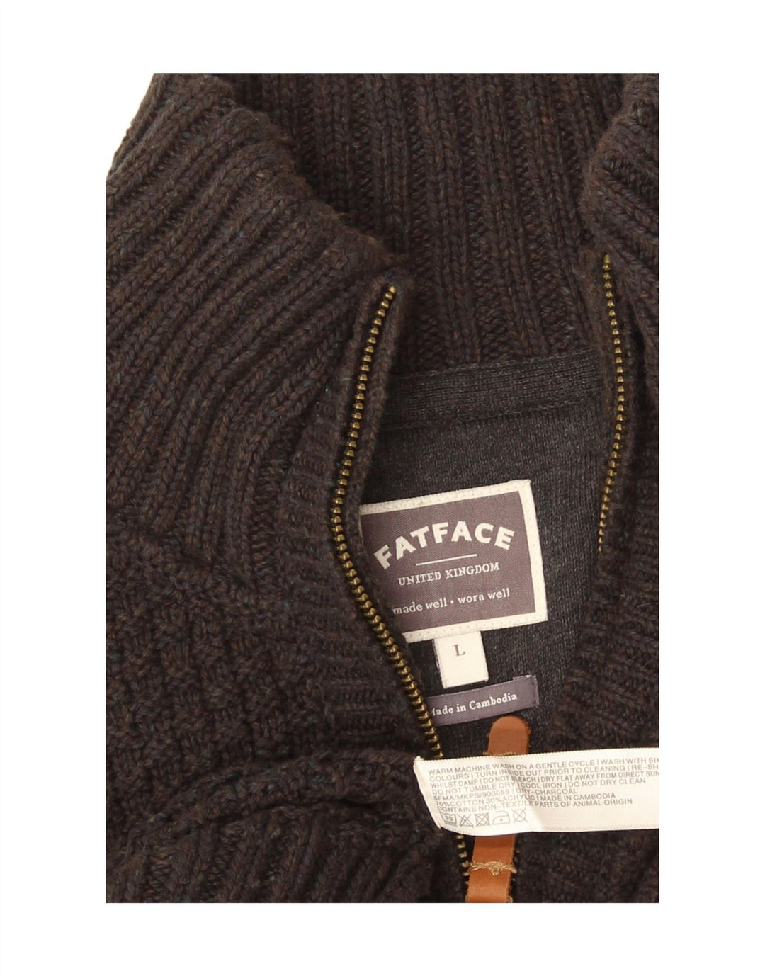 Jersey tipo jersey con cuello y cremallera para hombre de Fat Face Algodón gris grande
