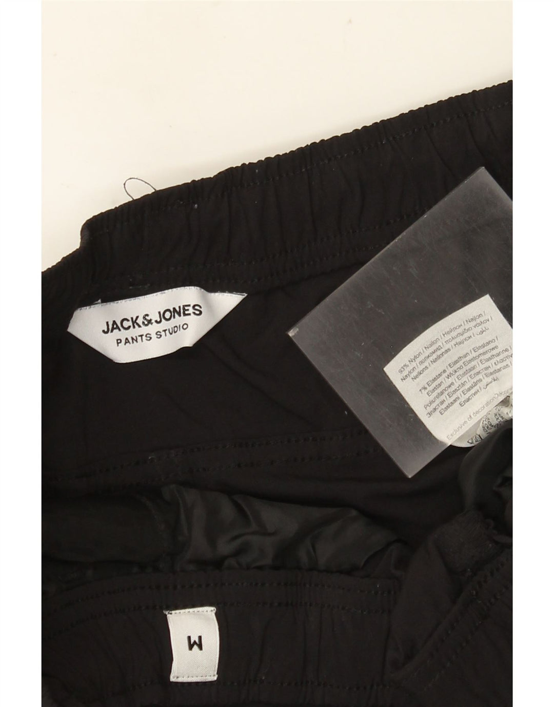JACK & JONES Pantalones cargo tipo joggers para hombre mediano W32 L28 nailon negro
