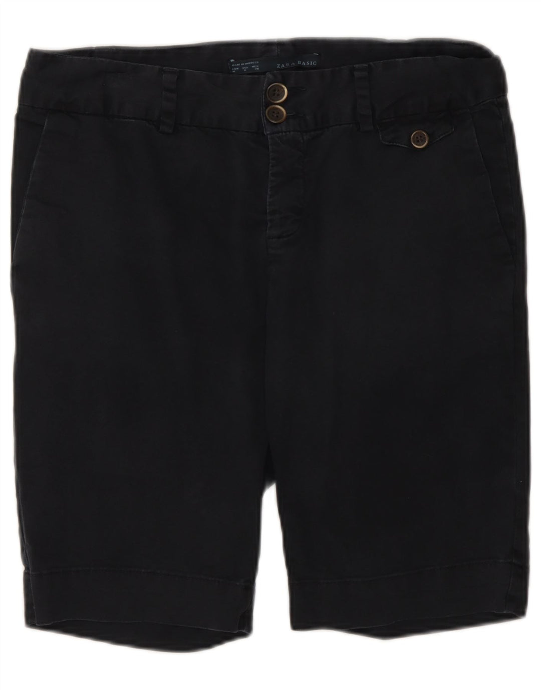 Pantalón Corto Chino Zara Mujer Mediano W28 Azul Marino