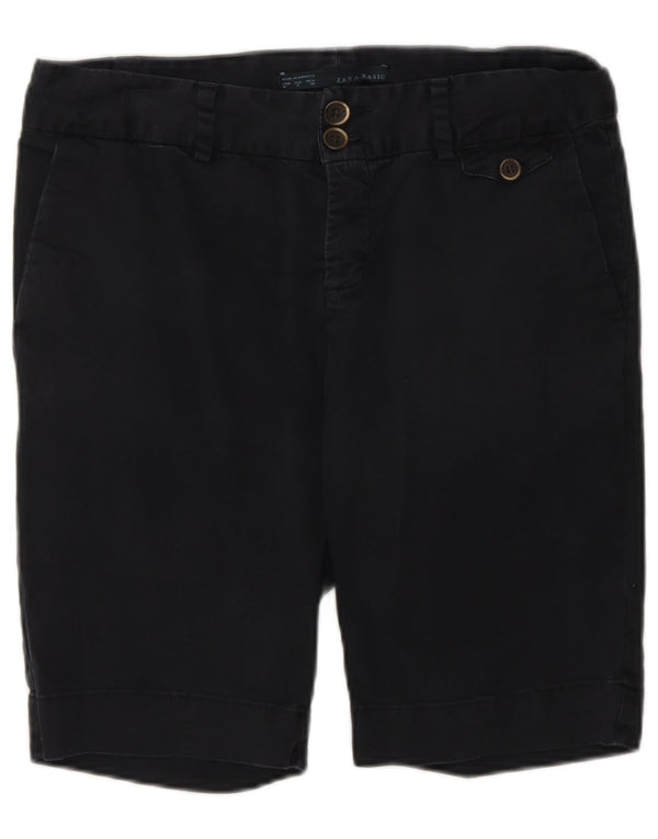 Pantalón Corto Chino Zara Mujer Mediano W28 Azul Marino