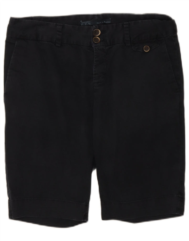 Pantalón Corto Chino Zara Mujer Mediano W28 Azul Marino