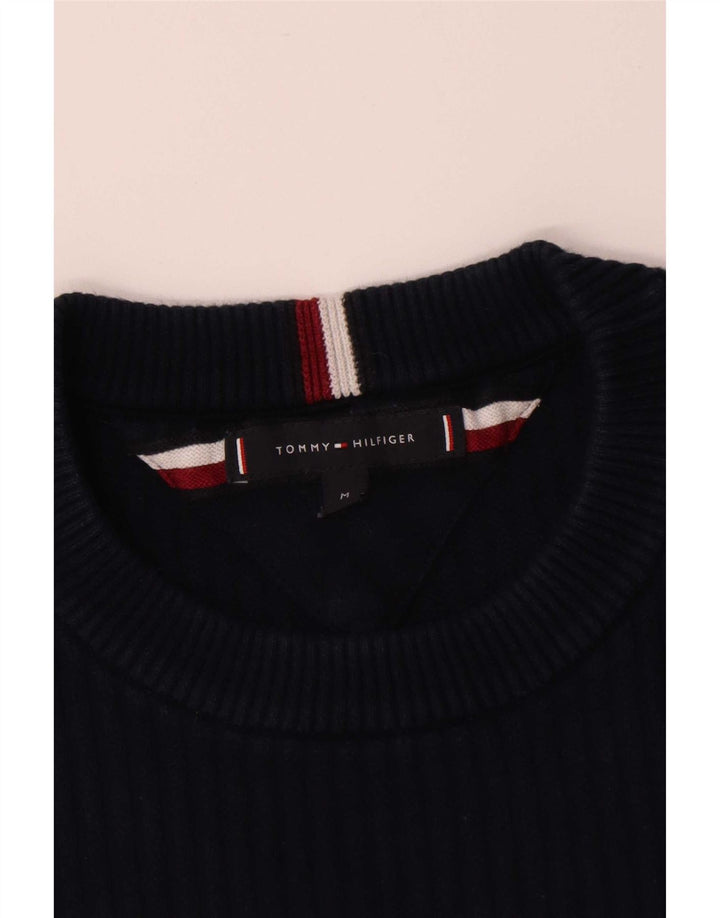 Tommy Hilfiger Jersey con cuello redondo para hombre, color azul marino medio