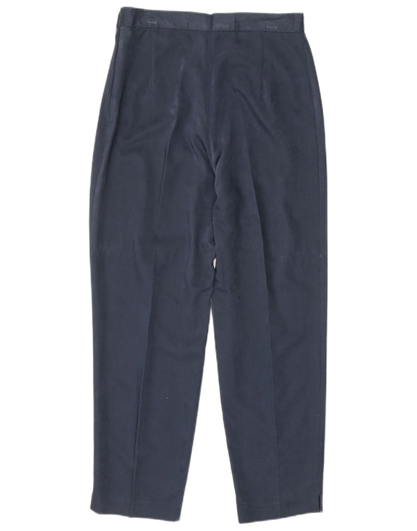 Vintage mujer cónico pantalones recortados IT 42 Medio W26 L25 Azul Marino
