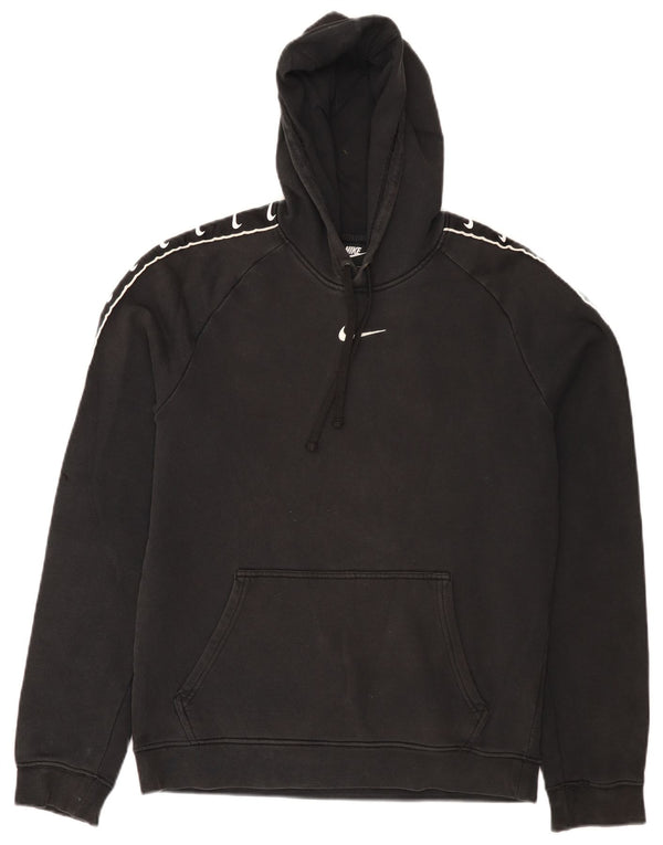 Nike Sudadera con capucha gráfica para hombre, talla pequeña, algodón negro