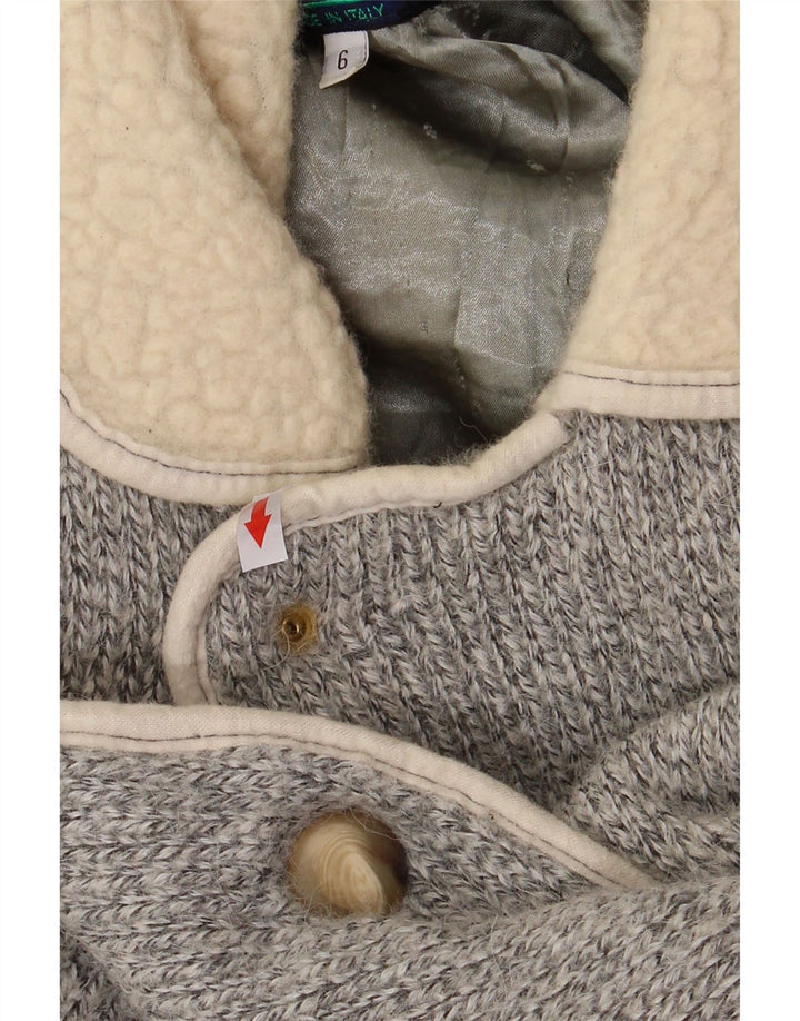 LOLI WOLF Suéter tipo cárdigan para hombre XL Gris Colorblock