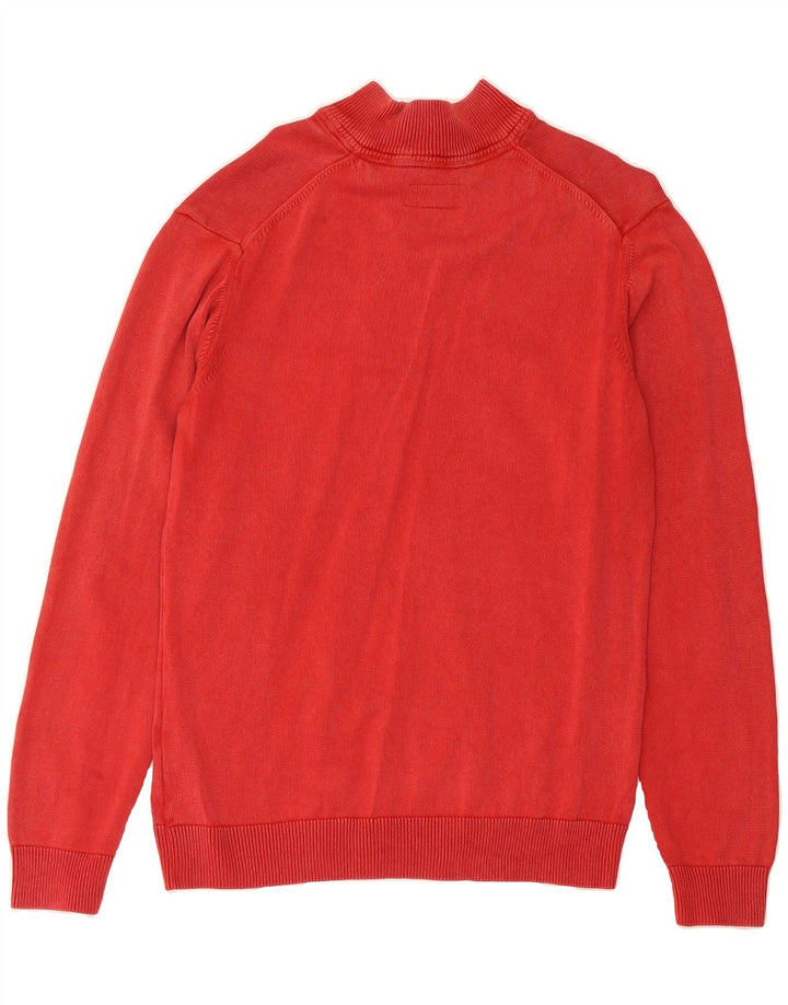 MARLBORO CLASSICS Mens Zip Neck Jumper Sweater XL Red Cotton Vintage Marlboro Classics and Second-Hand Marlboro Classics from Messina Hembry 