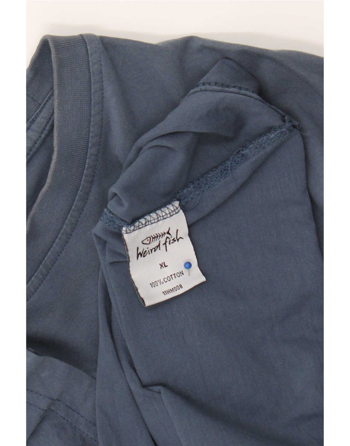Weird Fish Camiseta gráfica para hombre Top XL Algodón azul