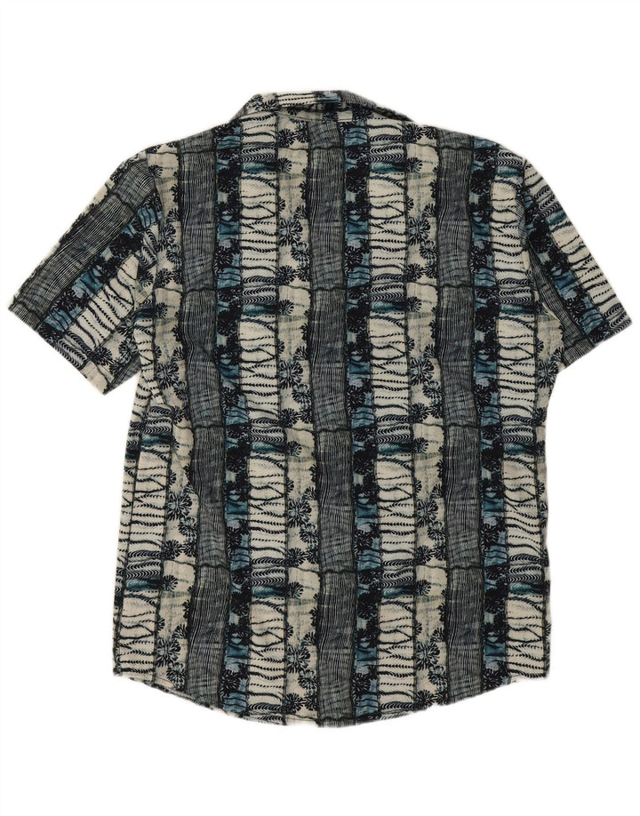 Vintage hombres camisa de manga corta grande multicolor floral