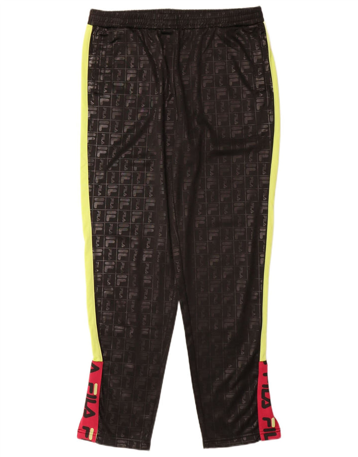 Fila Pantalones de chándal gráficos para mujer UK 44 Medium Black Colourblock