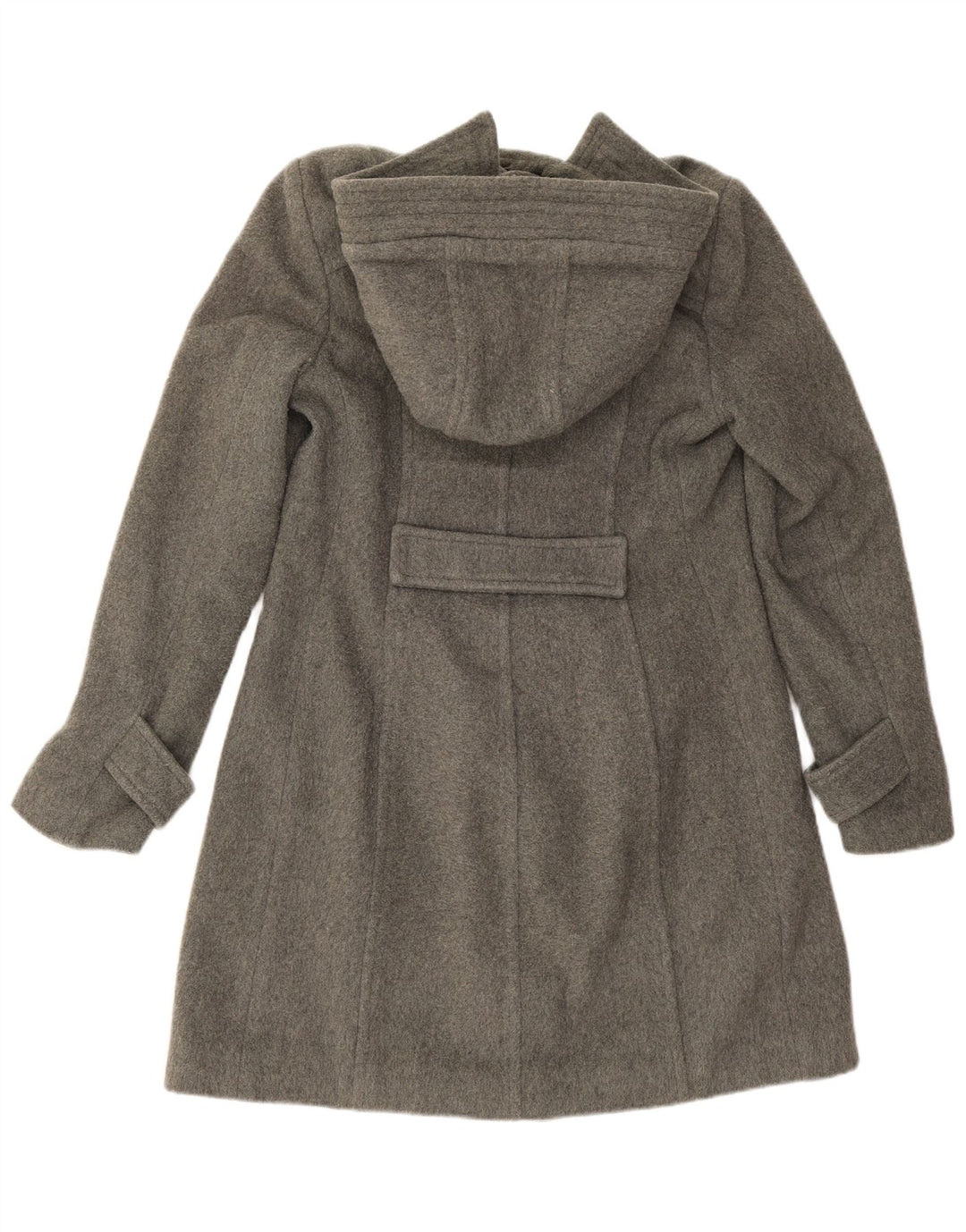 Vintage mujer con capucha trenca IT 44 lana gris medio
