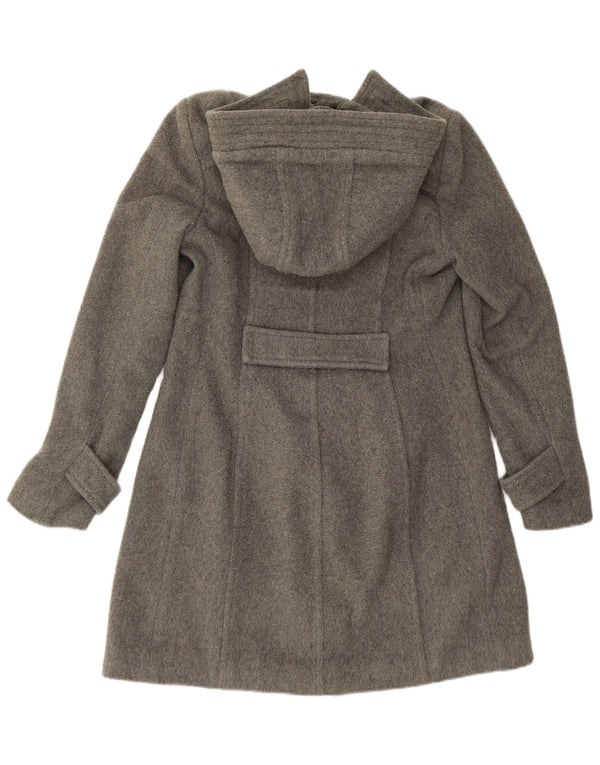 Vintage mujer con capucha trenca IT 44 lana gris medio