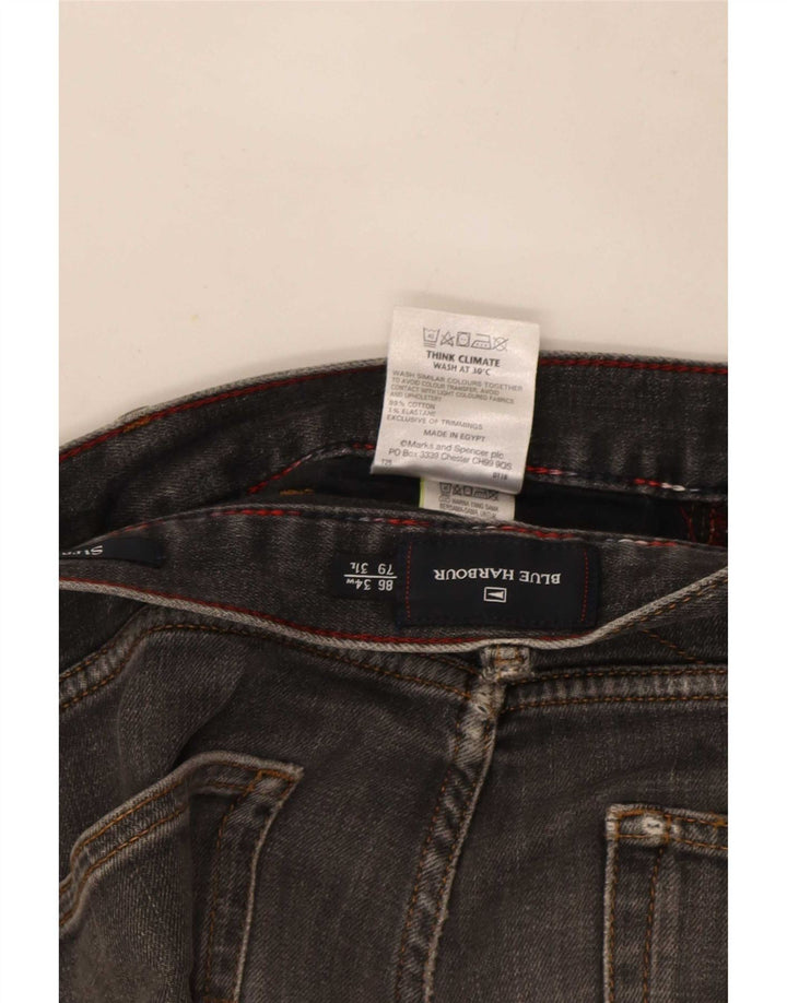 Marks & Spencer Vaqueros rectos azules Harbor para hombre W34 L29 Algodón gris