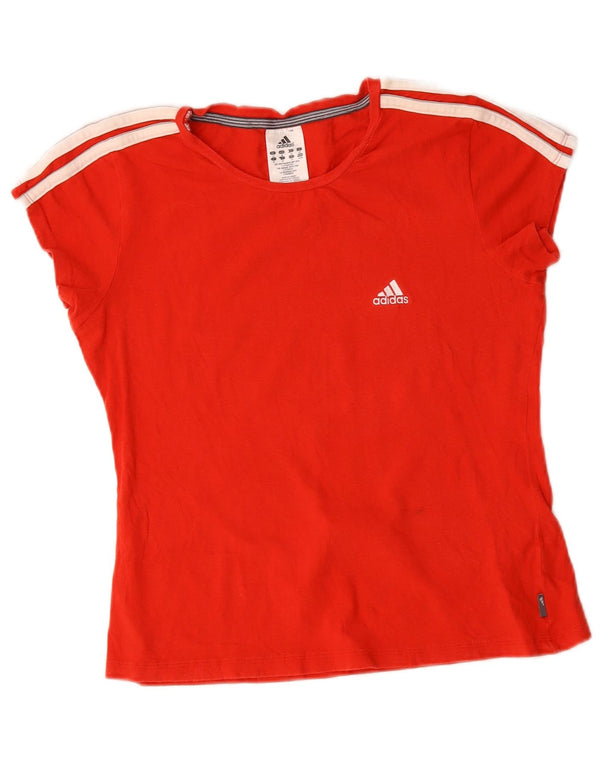 Adidas Camiseta gráfica para mujer Top UK 14 Medium Red Cotton
