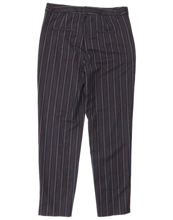 Benetton Pantalones Casuales Slim para Mujer UK 8 Small W27 L30 Azul Marino Rayas