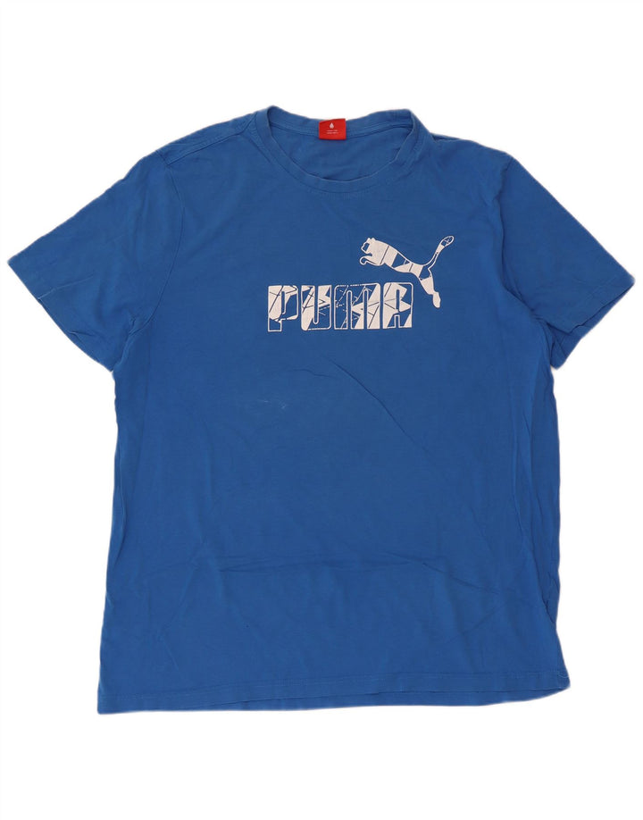 PUMA Camiseta gráfica para hombre Top 2XL Algodón azul