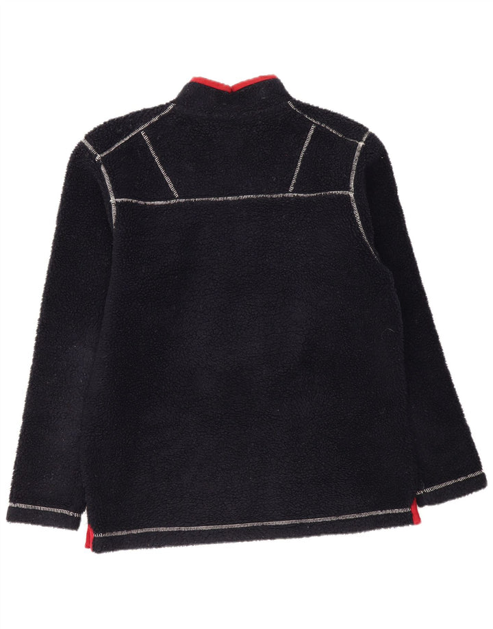 JOULES Jersey de forro polar con cuello y cremallera para hombre, tamaño grande, poliéster negro