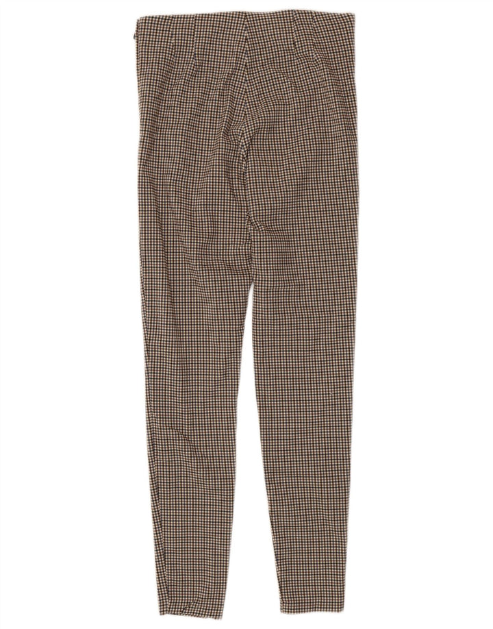 Zara Mujer Pantalón Pitillo Mediano W28 L28 Marrón Vichy