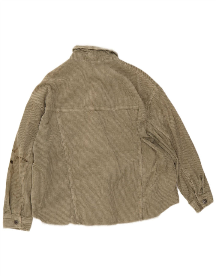 Zara Mujer Chaqueta De Pana UK 44 Algodón Caqui Mediano