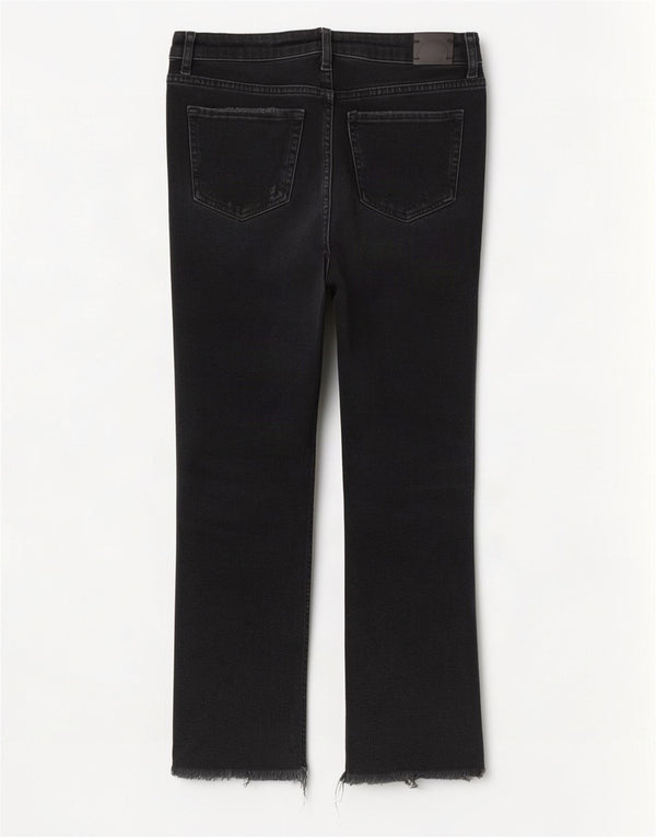 Zara Jeans rectos desgastados para mujer EU 38 Small W28 L26 Negro