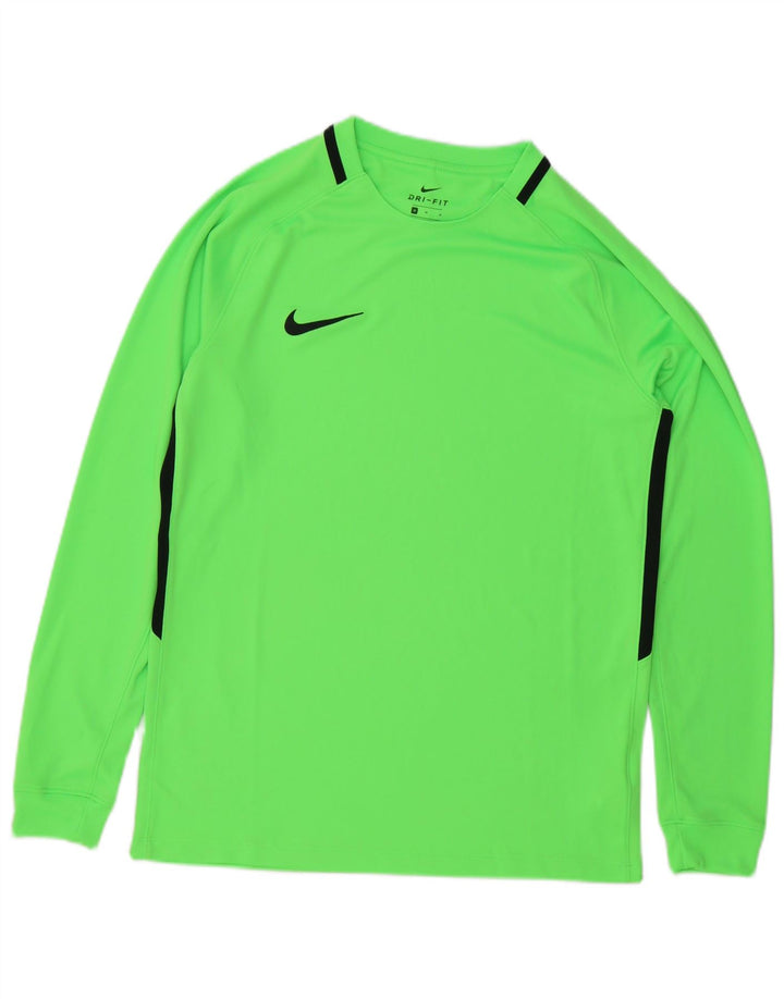 Camiseta Nike Dri Fit De Manga Larga Para Hombre Poliéster Color Block Verde Medio