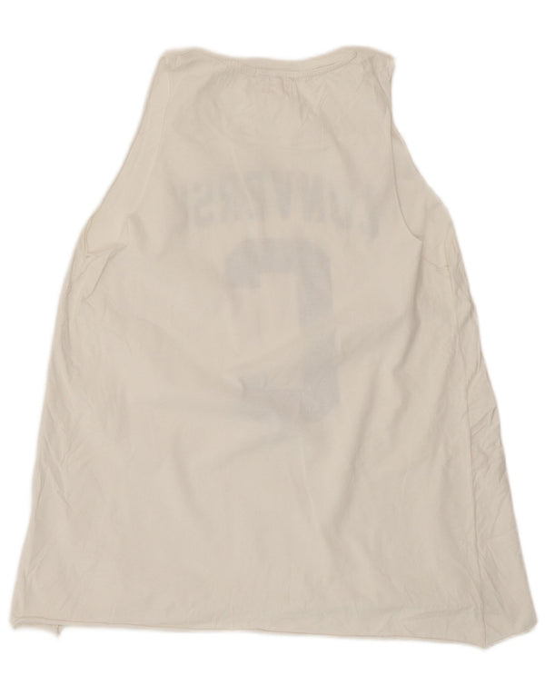 Converse Mujer Gráfico Chaleco Top UK 14 Grande Blanco