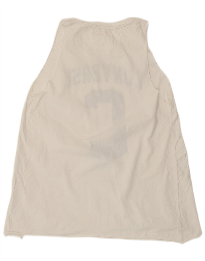 Converse Mujer Gráfico Chaleco Top UK 14 Grande Blanco