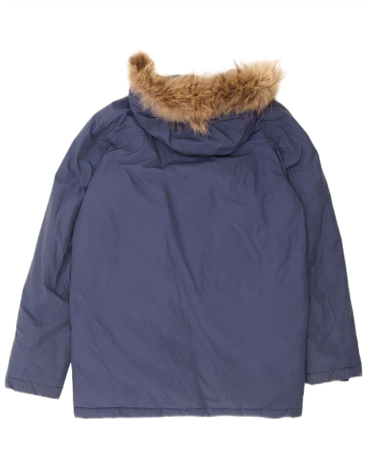 Woolrich Abrigo acolchado con capucha para niño 13-14 años Algodón azul
