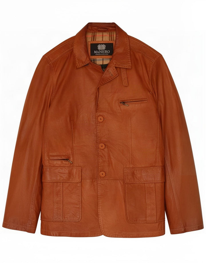 Chaqueta de cuero para hombre Manebo EU 54 2XL Marrón