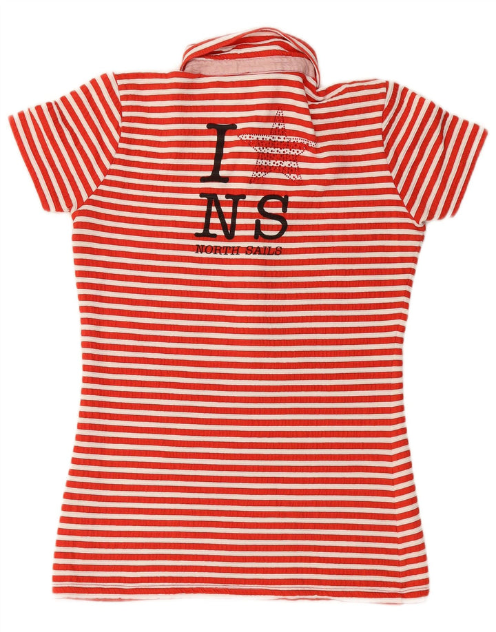 NORTH SAILS Polo gráfico para mujer UK 10 Small Red Stripes